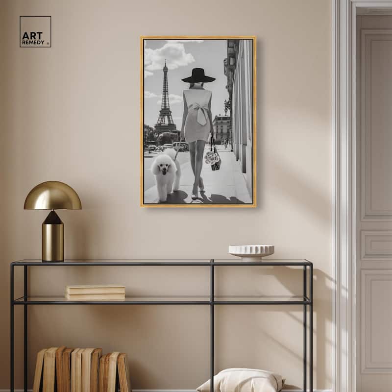 Poodle Paris Canvas by Art Remedy