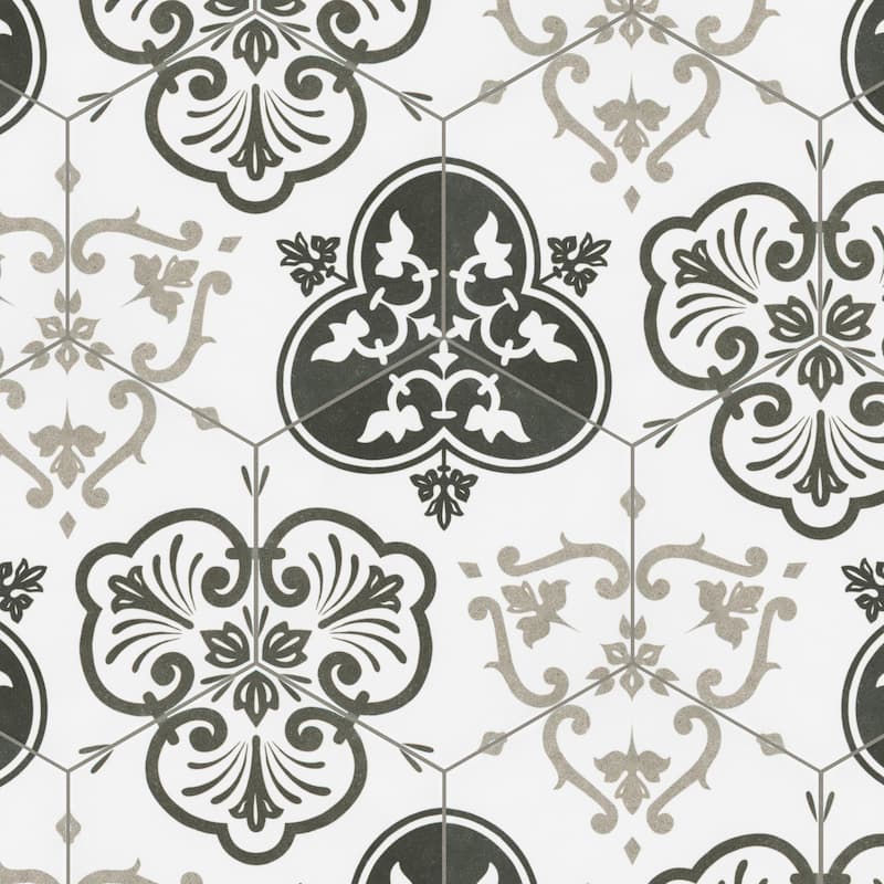 Merola Tile Fantasy Hex Mix 8-5/8" x 9-7/8" Porcelain Floor and Wall Tile