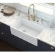 preview thumbnail 2 of 6, Ruvati 30-inch Fireclay Farmhouse Offset Drain Kitchen Sink Single Bowl White - Left Drain -