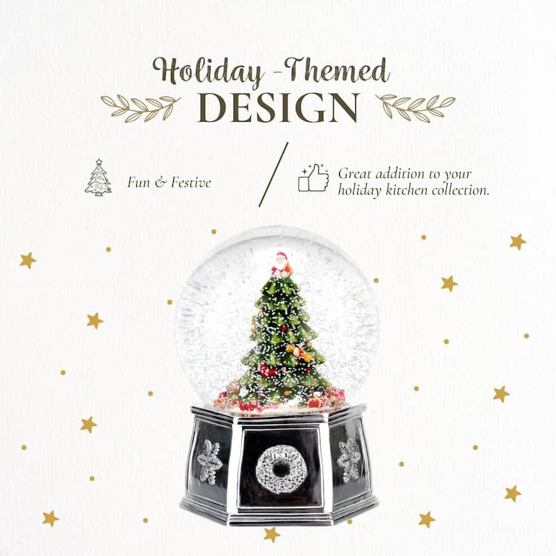 Spode Christmas Tree Musical Tree Snow Globe - 5.5" D x 6.5" H