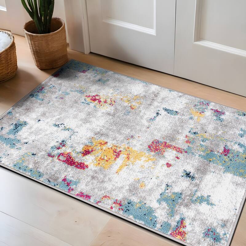 Contemporary Vibrant Abstract Design Area Rug