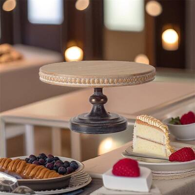 Wooden Display Stand with Beaded Trim