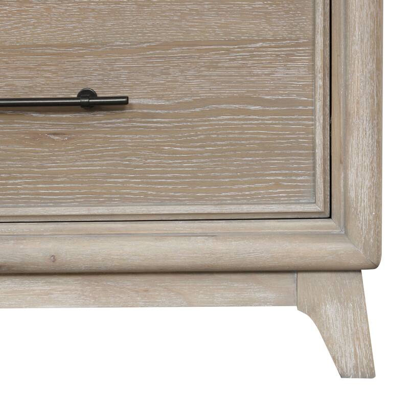 Furniture of America Lioraen Modern Oak 2-piece Solid Wood Dresser and Mirror Set
