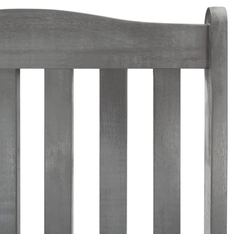 vidaXL Rocking Chair with Cushions Gray Solid Acacia Wood - 22.4" x 39.4" x 46.1"
