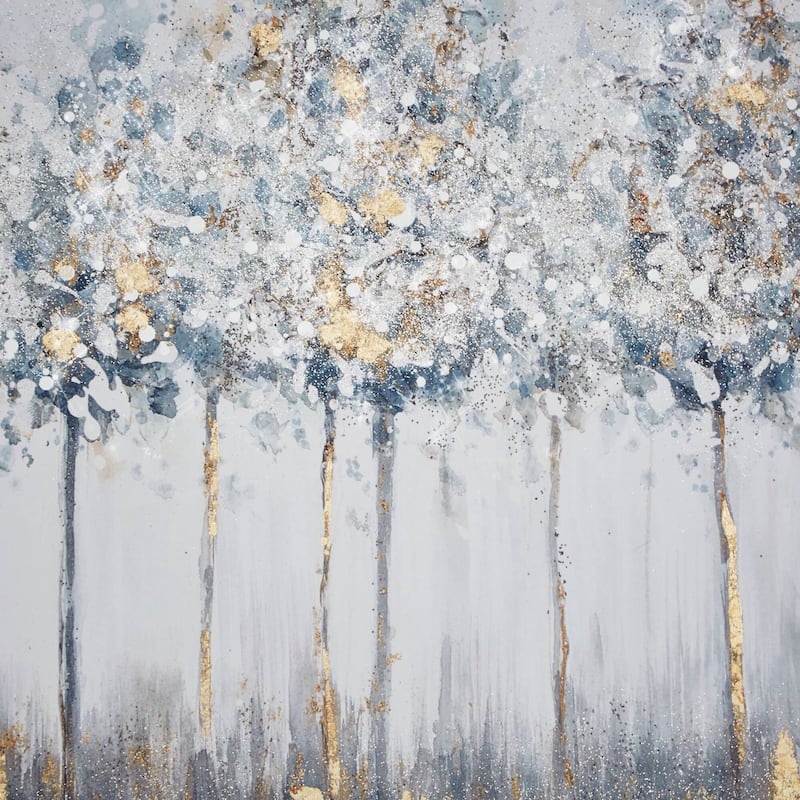 Madison Park Blue Midst Forest Gold Foil Triptych 3-piece Canvas Wall Art Set