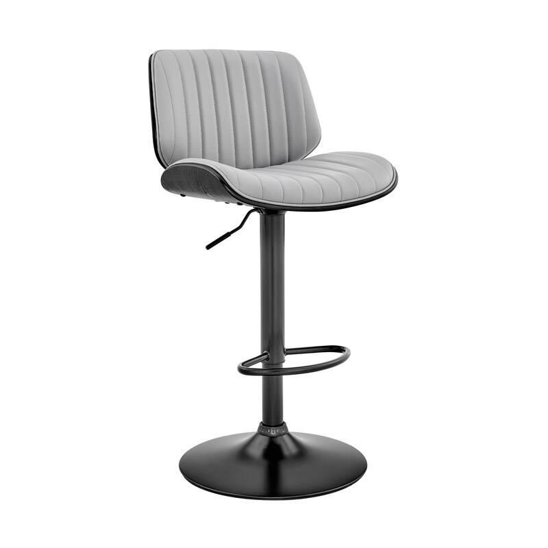 24" Upholstered Adjustable Height Swivel Bar Chair with Footrest and Iron Frame Perfect for Kitchen Island - 43”H x 19”W x 20”D