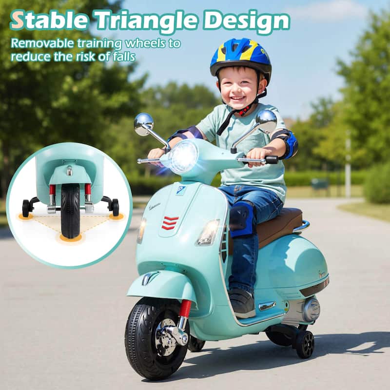 Costway Licensed VESPA 12V Kids Electric Motorcycle with Music Horn - See Details