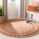 SAFAVIEH Handmade Natural Fiber Valentien Casual Jute Rug - 6' x 6' Round - Orange/Natural