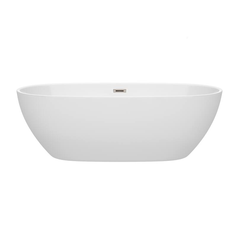 Wyndham Collection Juno 71-inch White Freestanding Soaking Bathtub