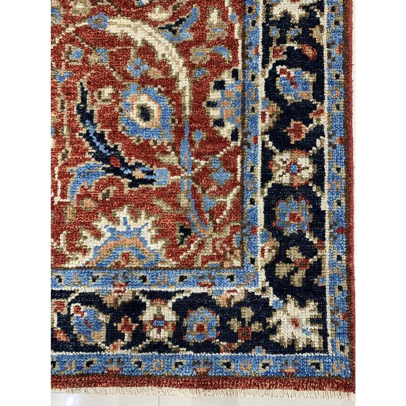 Hand-Knotted Wool Tabriz Design Rug, 8' x 10', Beige Area Rug, Elegant Soft Texture for Living Room or Bedroom - L