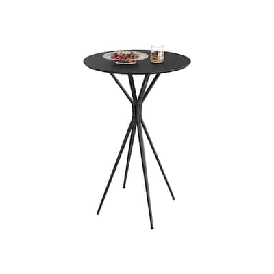 Modern X-Leg Bar Table – 41.3” Tall Pub Table in Ink Black & Matte Black - 23.6" x 23.6" x 40.7"