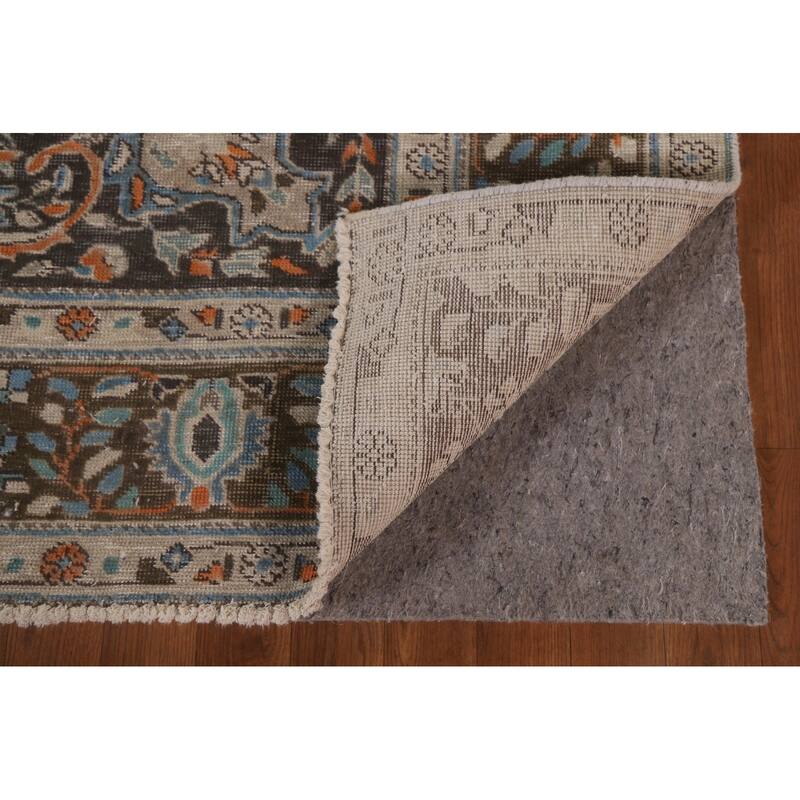 Hand Knotted Oriental 100% Wool Carpet Traditional Floral Beige & Ivories Tabriz Area Rug - 9' 8'' X 6' 5''