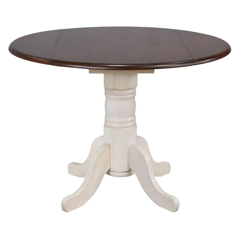 Extendable Dining Set 42" Round Table & 2 Retro Chairs - Art Deco Style