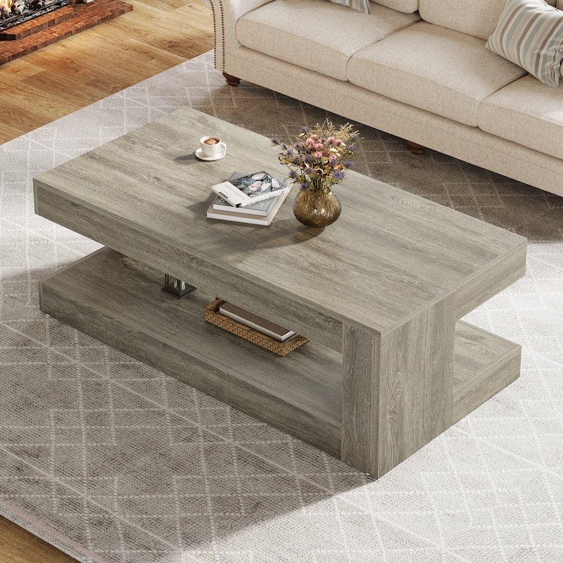 47.3" Farmhouse Rectangular Coffee Table for Living Room