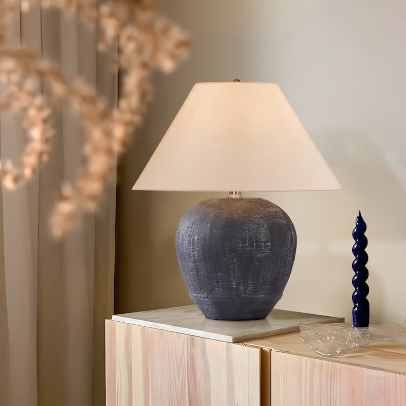 Ceramic Table Lamp with Linen Shade