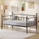 preview thumbnail 33 of 42, VECELO Metal Twin Size Daybed with Antique Graceful Lines, Daybed with Trundle, Black&White