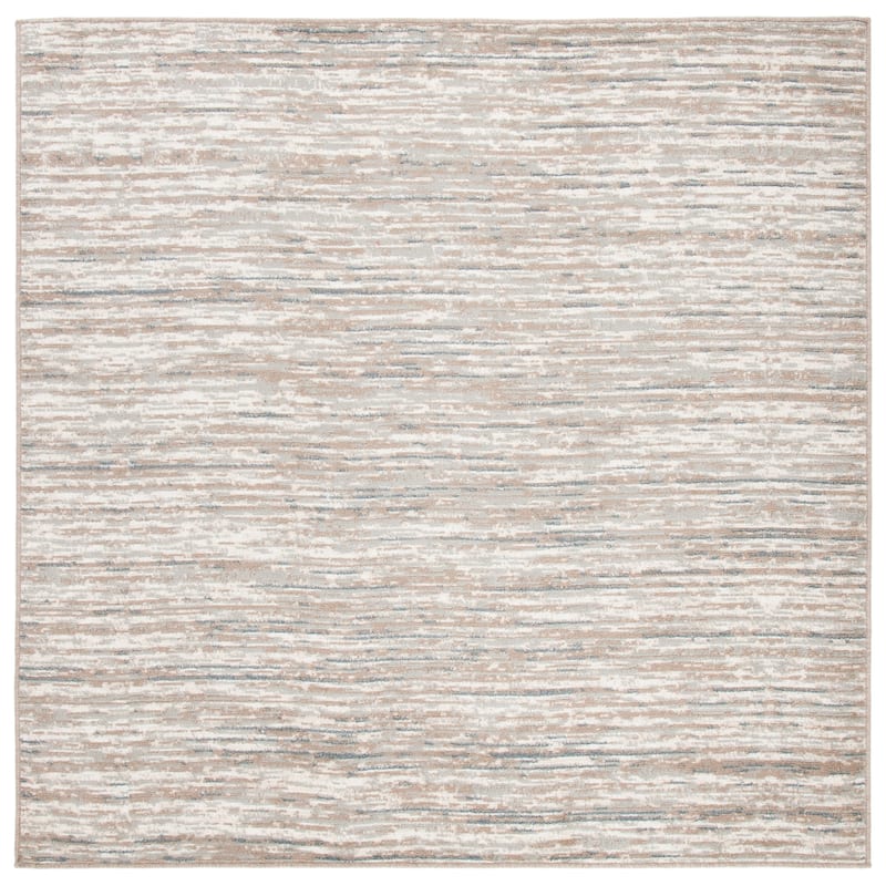 SAFAVIEH Pyramid Nana Modern Rug - 6'7" Square - Grey/Ivory