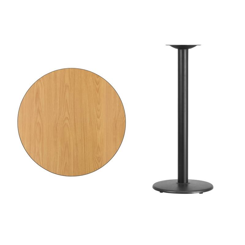 30'' Round Laminate Table Top with 18'' Round Bar Height Table Base