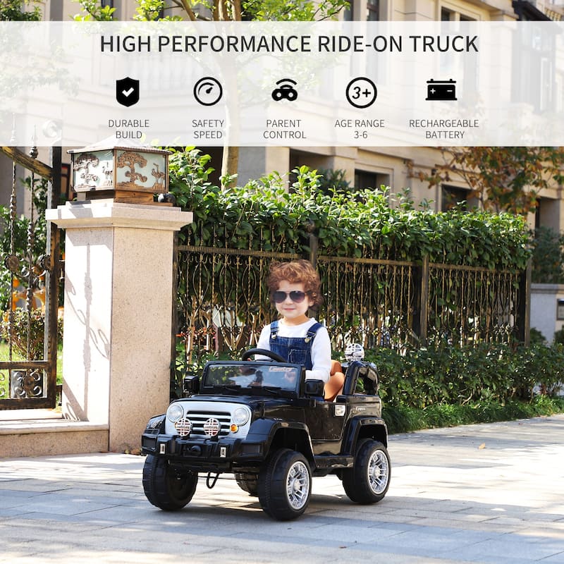 Kids 12V Off-Road Electric Truck with Remote Control, MP3, and Working Headlight