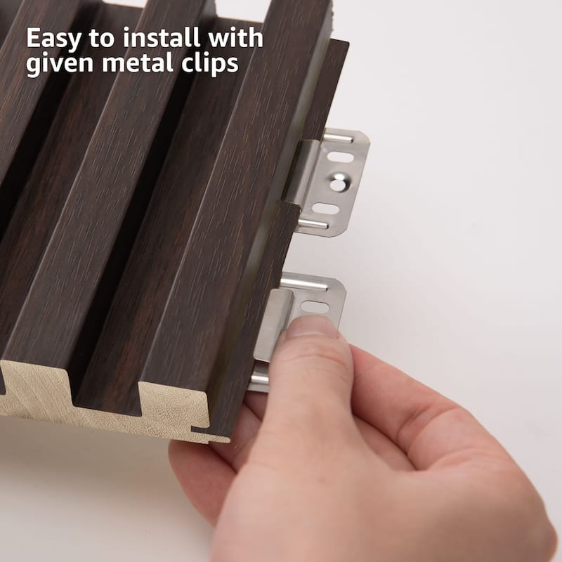 Art3d 103.94''x5.71'' Slat Wood Wall Paneling for Interior and Ceiling Decoration,4-Pack
