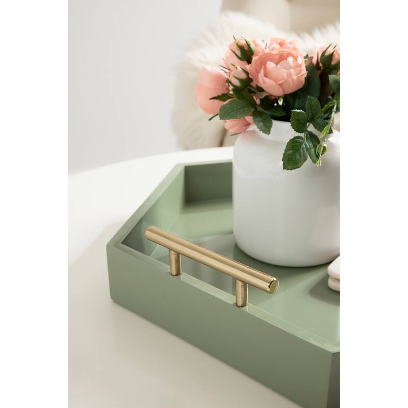 Kate and Laurel Lipton Hexagon Decorative Tray - 18x18