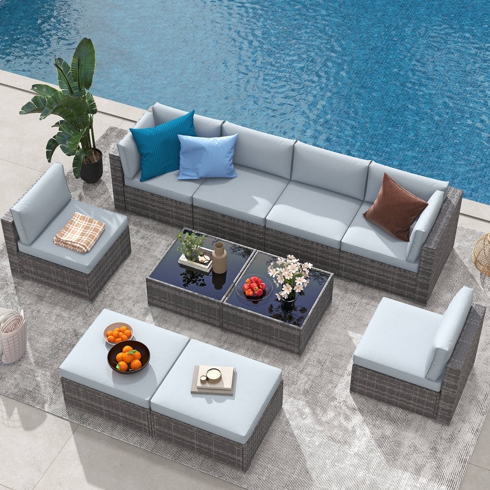 10-piece Wicker Sectional Sofa Set