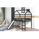 preview thumbnail 12 of 15, Full Size Loft Bed, House Bed with Slide and Guard Rails,High-quality Solid Pine Wood