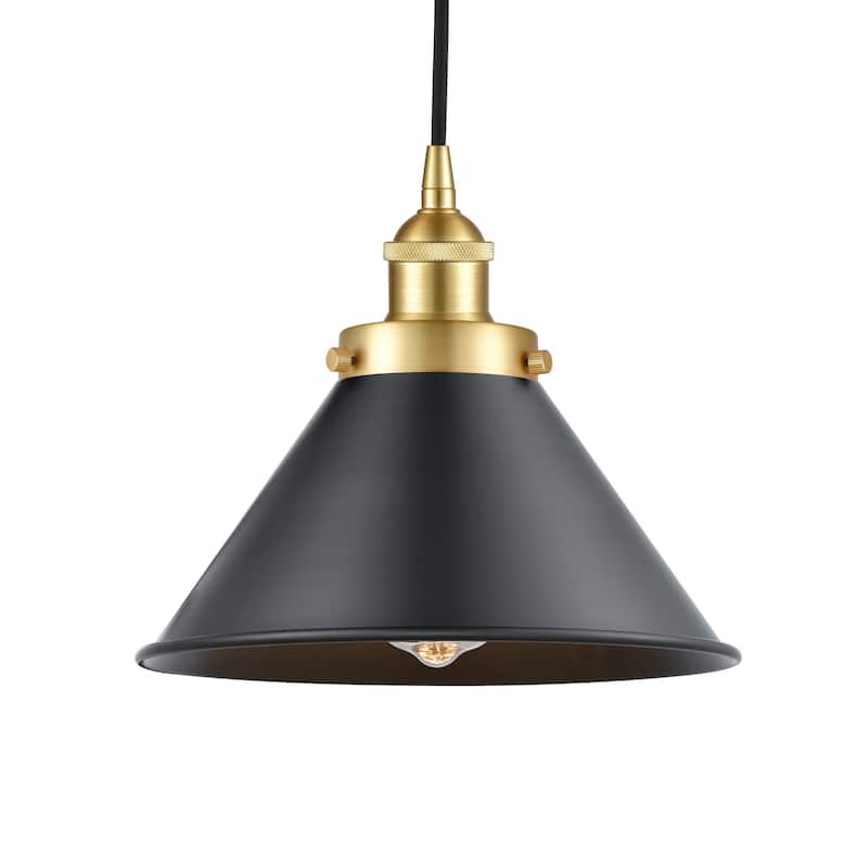Innovations Lighting 616-1PH-9-10 Briarcliff Pendant Briarcliff 10" - Satin Gold / Matte Black