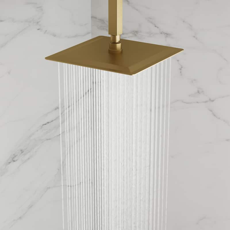 GRANDJOY Dual Shower Heads 10 Inch Ceiling Mounted Rainfall Shower System with Rough-in Valve