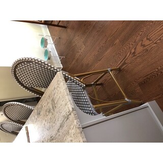 Safavieh Gresley Indoor-Outdoor Stacking Grey/ White French Bistro 26-inch Counter Stool