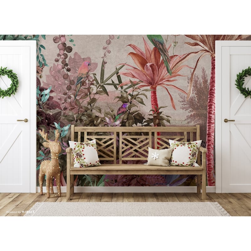 Enchanted Jungle Wallpaper Mural Tropical Birds and Foliage