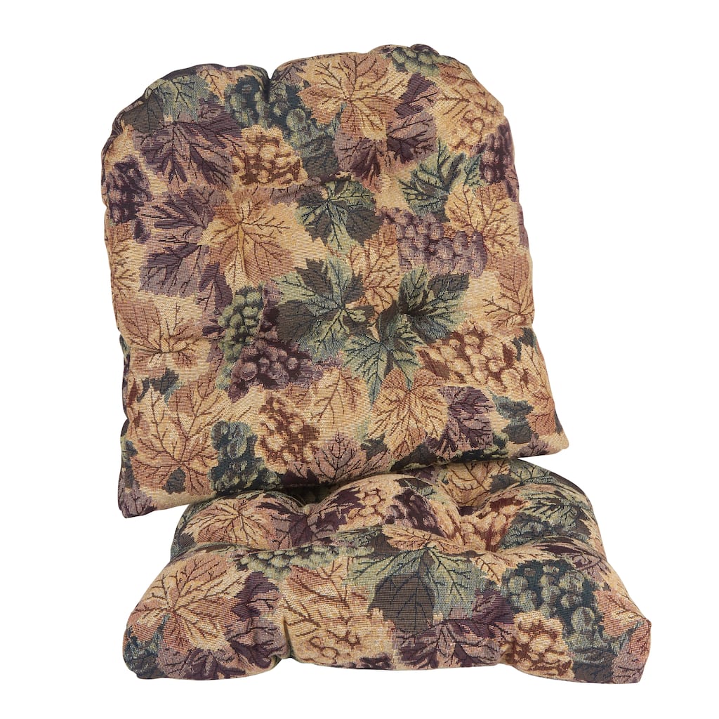 Gripper Non-Slip 15" x 15" Cabernet Tufted Universal Chair Cushions