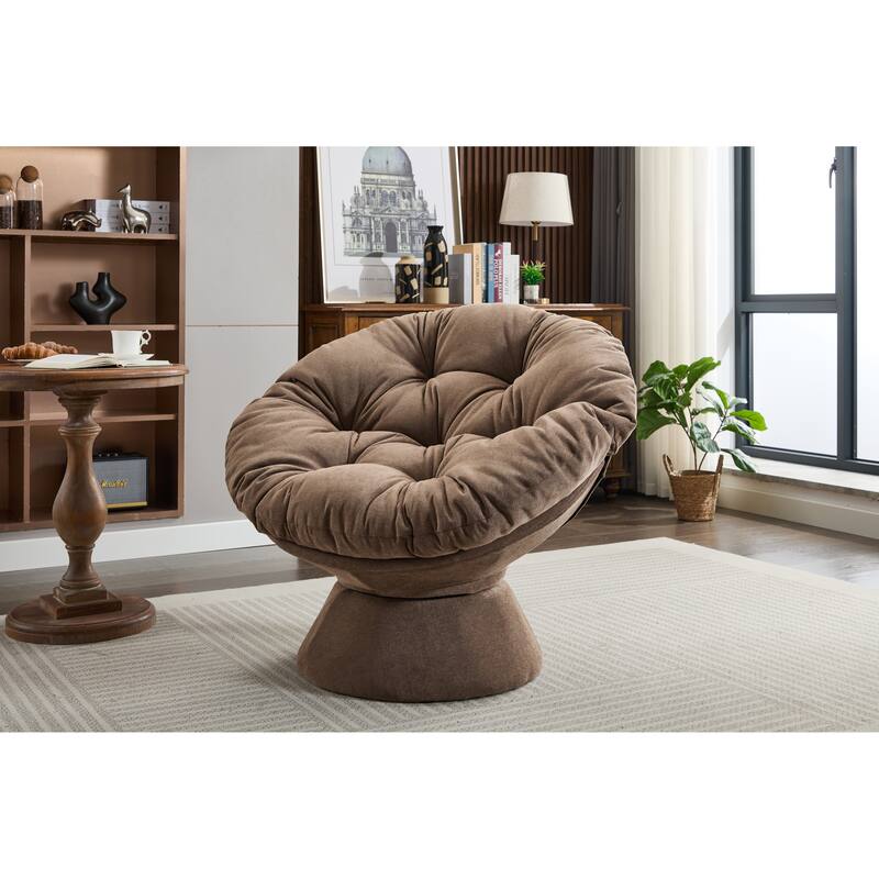 Chenille Swivel Barrel Chair for Living Room