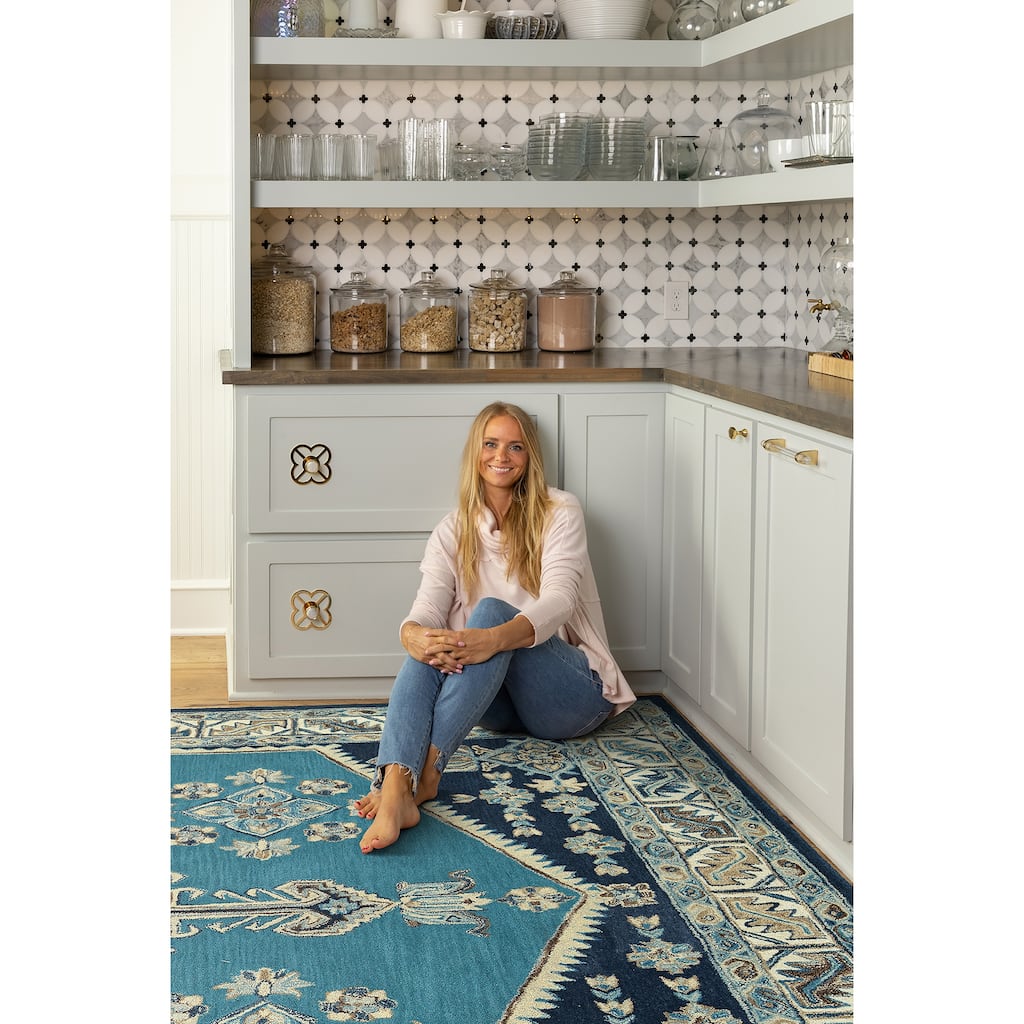 Charlotte Collection Blue Hand Tufted Indoor Area Rug