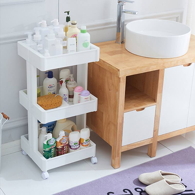 HANAMYA 4-Shelf Plastic Rolling Storage Cart