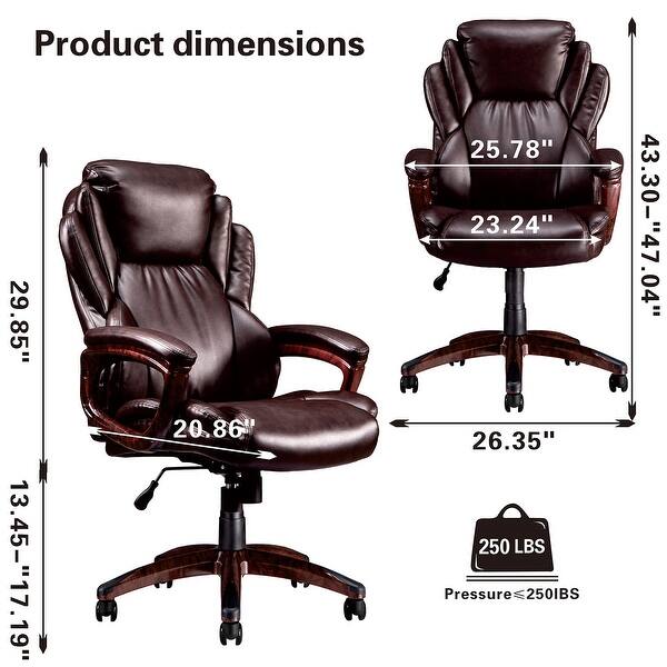 Ovios Faux Leather High Back Executive Office Chair Overstock 30234983
