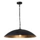 preview thumbnail 26 of 34, 1-Light Black Gold Oversized Metal Dome Pendant Light - 27in
