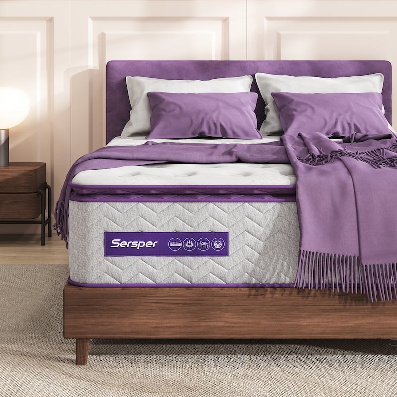 12 Inch Memory Foam Pillow Top Medium Mattress - Queen