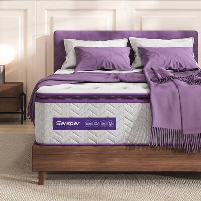 Sersper 8-inch Medium Memory Foam and Innerspring Hybrid Mattress,Pillow Top Mattress