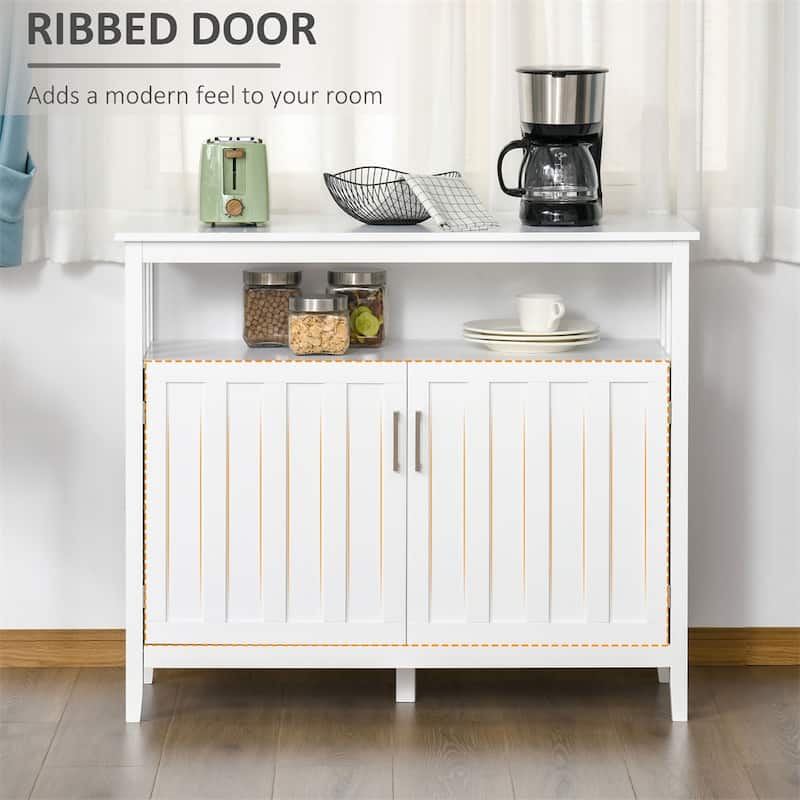 Kitchen Buffet Cabinet with Doors and Adjustable Shelves