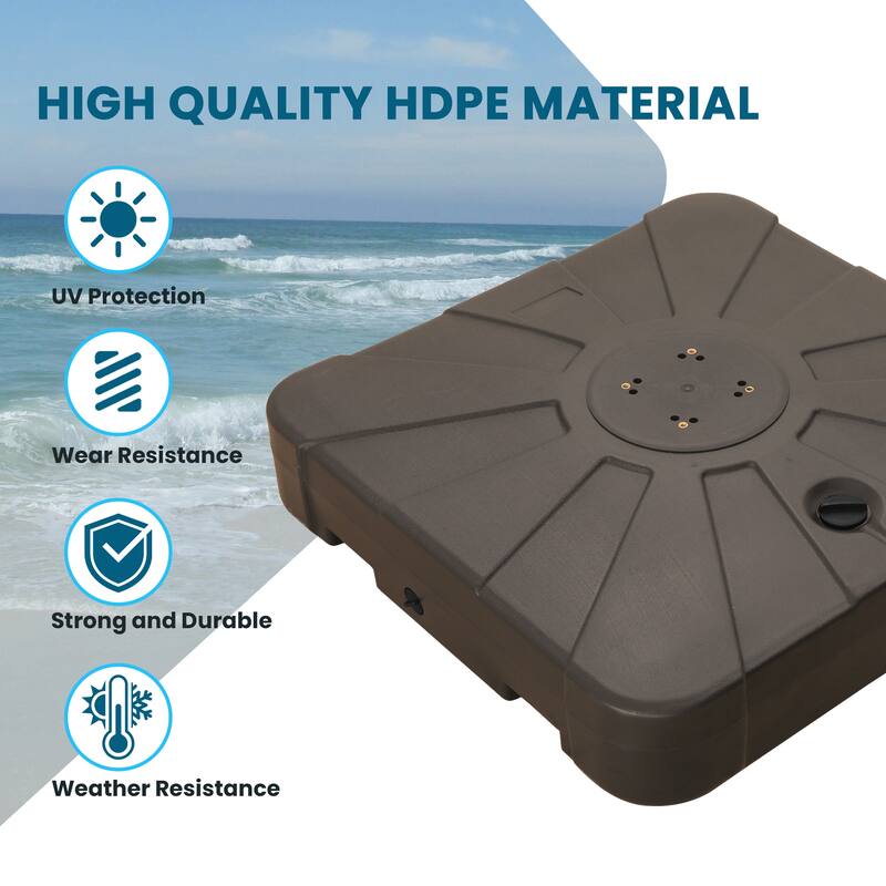 308 lbs Coffee Patio Square HDPE Umbrella Base