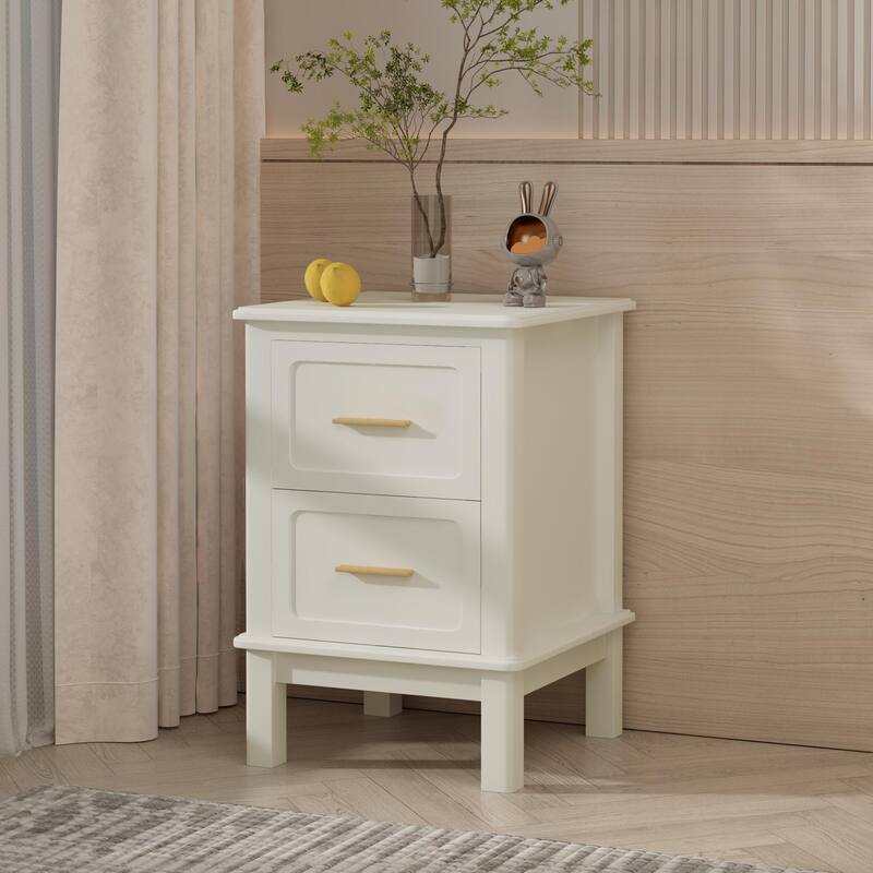 Simple Bedroom Bedside Table Nightstand with 2 Drawers, Accent Table Lamp Table End Table Corner Table