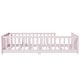 preview thumbnail 27 of 84, Montessori Twin Size Toddler Floor Bed with Fence without Door, Open-row Design Wood Frame Platform Bed with Safety Guardrails