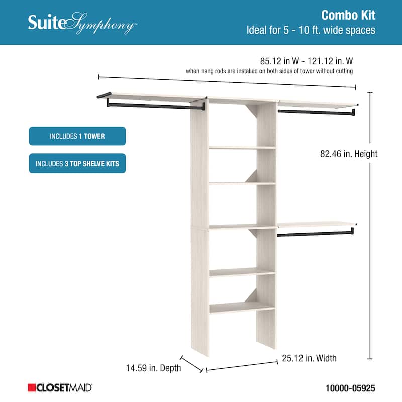 ClosetMaid SuiteSymphony 25-Inch W Tower Closet Organizer with Top Shelves