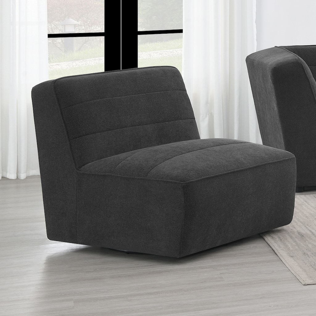 Ortega Dark Charcoal Upholstered Armless Chair