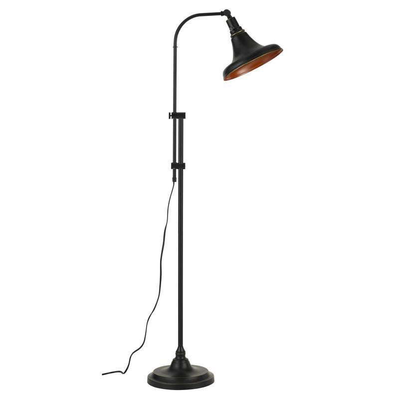 HomeRoots 58" Bronze Adjustable Traditional Shaped Floor Lamp With Bronze Dome Shade - 24