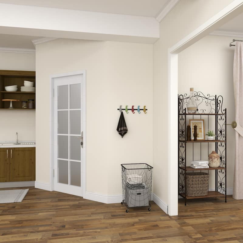 Brown Wood Hockey Stick 6 Hangers Wall Hook - 19 x 1 x 5