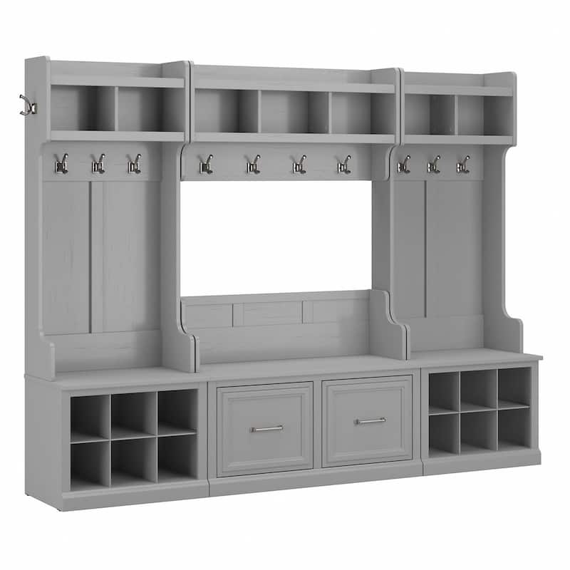 Woodland Full Entryway Storage Set with Coat Rack by Bush Furniture