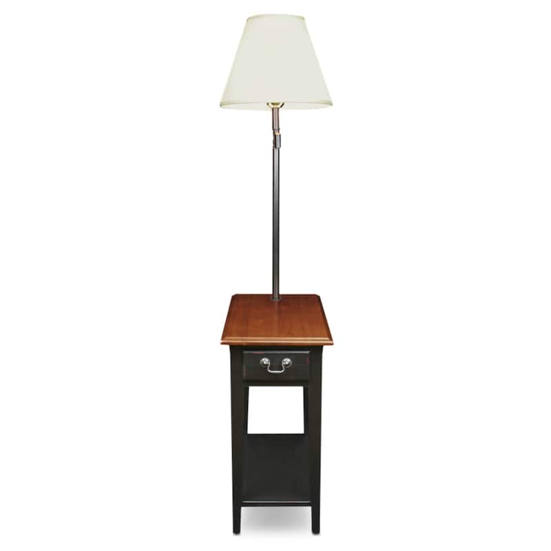 Leick Home One Drawer Swing Arm Lamp Side Table with Shelf