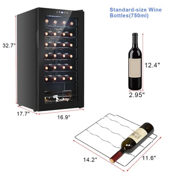73％以上節約 SCHMÉCKÉ SCHMECKE 28 Bottle Compressor Wine Cooler Refrigerator w  Lock Large Freestanding Cellar 41f-64f Digital Temperature Control Fridge  For Red, White, Champagne or Sparkling Black